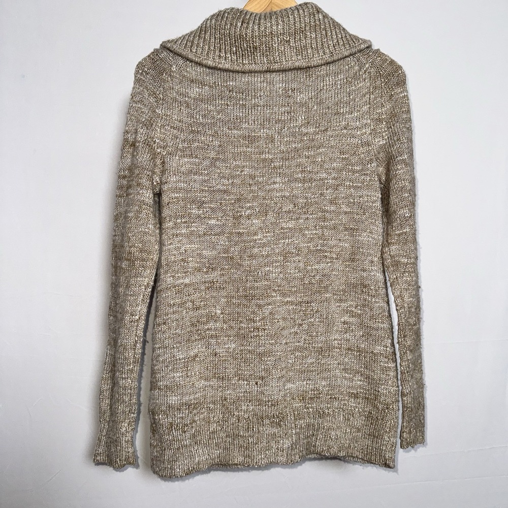 Gap Women's Cardigan Sweater Size S Alpaca Wool Blend Long Sleeve Zip-Up Brown - Picture 2 of 10